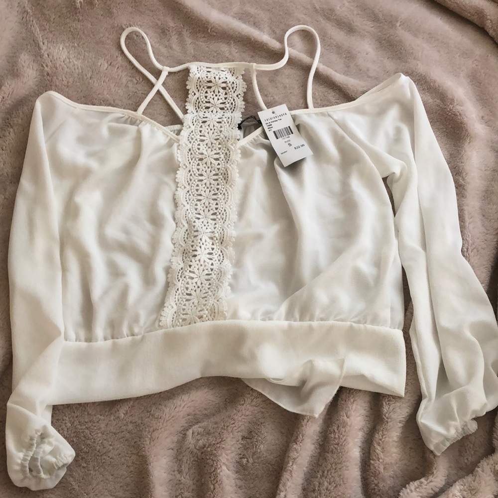 cream off the shoulder blouse